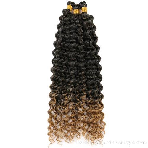 Deep Wave Ombre Color Crochet Braids 22inch Curly  Braiding Hair Extensions  deep twist Hair